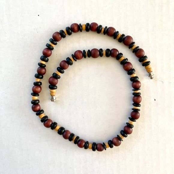 Handmade African Wood Bead Necklace - Picture 6 of 10